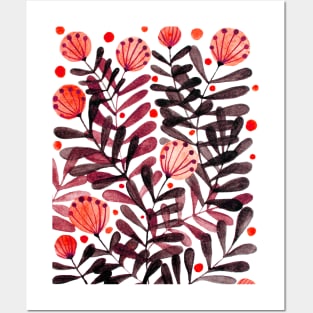 Flowers and foliage - red and orange Posters and Art